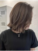 武蔵小杉くびれショート切りっぱなしボブベージュカラー30代★