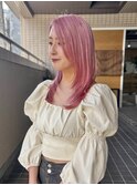 salonsea　とわ　ハイトーンピンクカラー×セミロングレイヤー