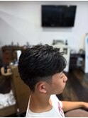 オールバック風フェザーショート