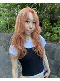 ダブルカラーケアブリーチオレンジボブリタッチ