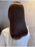 髪質改善ストレート 艶髪 ダークブラウン 透明感カラー 20代