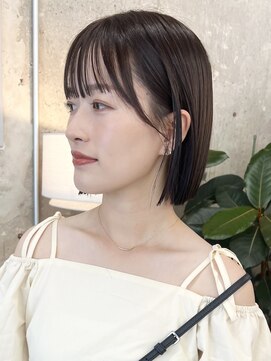 ノード(NODE) 栄黒髪垢抜けストレートシルエットボブヘア