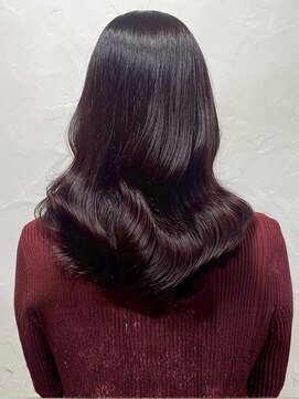 カシスラベンダーカラー 髪質改善 20代 艶髪 韓国ヘア 透明感