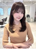 顔まわりカット/レイヤーカット/透明感/グレージュ