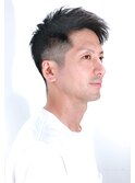 ツーブロックツイストパーマビジネスかき上げフェード#m12