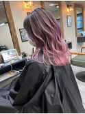 バレイヤージュ、ココアベージュ、ハイライト、グレージュカラー