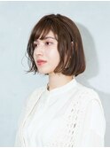 三軒茶屋_レディース_ミディアム_ボブ_コテ巻き_パーマ_小顔_