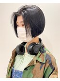 【松戸　石山】かきあげ黒髪ボブ前髪無しぷつっとボブ