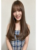 ベージュグレー黒髪レイヤーくびれヘア小顔10代20代30代40代