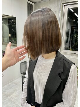 ディジョン(Dijon) 韓国顔まわりレイヤーカットグレージュオリーブベージュブラウン