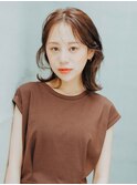 うぶバングミディアム/ブラウン/艶感ミディアム◎30代40代50代