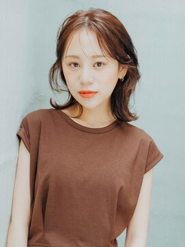 サロン ド ウィズ 西船橋店(Salon de With) うぶバングミディアム/ブラウン/艶感ミディアム◎30代40代50代