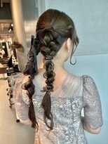 【ダブルポニーテール】編みおろし/結婚式/二次会/同窓会/銀座