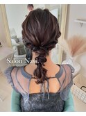 セミロング編みおろしhair
