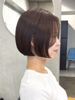 ディルト 代々木上原(DILT)&nbsp;ウォームブラウンカジュアル丸みミニボブバイオレットブラウン