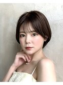 《岩田莉奈》40代50代に人気の似合わせ丸みショートボブ 新宿