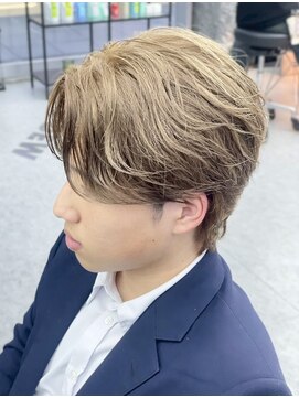 デュー 栄(DEW) 【DEW】ニュアンスパーマ/センターパート/ブリーチ