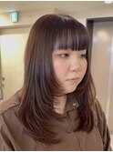 オレンジブラウン　レイヤー　ナチュラルブラウン　顔周り