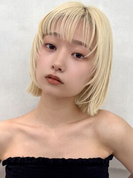 アッシュ 新杉田店(Ash) 新杉田レイヤーカット韓国ダブルカラー顔周り前髪カットボブ