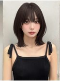 韓国ヘアミディアムレイヤーカット暗髪SAYAKA