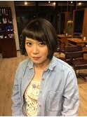 アシメバング前下がりボブ