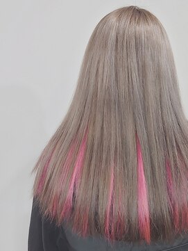 アフレッシュヘアー(afresh hair) グレージュ&インナーピンク