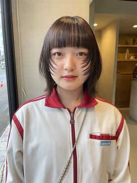 ヘアー アイス ルーチェ(HAIR ICI LUCE) ボブウルフ ミニウルフ 小顔 大人可愛い ボブ くびれボブ/山中