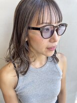 ヘアー アイス 御器所本店(HAIR ICI) 30代40代グレージュグラデーションブリーチミディアムレイヤー