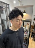 スパイキーショート×無造作パーマ
