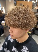 プードルパーマ スパイラルパーマ ブラウンベージュ
