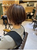 ショートボブショートカットインナーカラーブリーチ