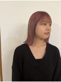 ハイトーンボブ ピンク系カラー