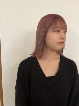 スイート ヘアデザイン(Suite HAIR DESIGN) ハイトーンボブ ピンク系カラー