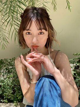 オブヘアー オモテサンドウ(Of HAIR OMOTESANDo) 外ハネボブ/インナーカラー/顔まわりレイヤー/ヘアアレンジ