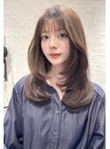 ロングレイヤーカット顔まわりハッシュカット20代30代40代50代