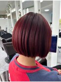 冬にぴったり！ブリーチなしレッド
