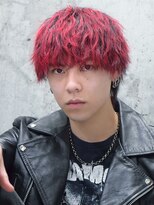 オルズ 渋谷(ALLZ)&nbsp;赤髪マッシュウルフメンズブリーチカラー