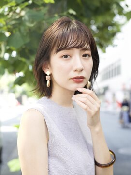 ガーデン 渋谷(GARDEN) ボブ　外ハネボブ　くびれヘア　切りっぱなしボブ　暗めカラー