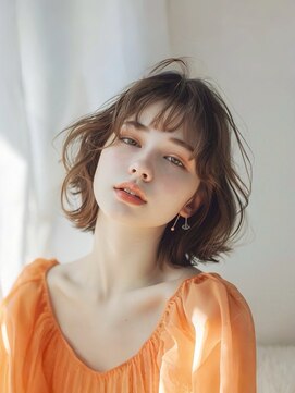 プラス ファースト ヘア(Plus 1st) エアリーボブ×透明感カラー