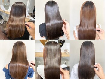 ポンパデュール(Pompadour)の写真/【天白】艶・潤いのあるナチュラルな仕上がりが好評♪髪質改善×縮毛矯正で自然にまとまる艶髪へ◎