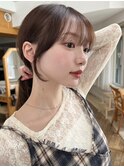 顔周りカットミディアムレイヤーハッシュカットシースルーバング
