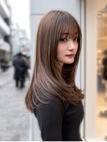 ダル 渋谷/表参道(DAL.)&nbsp;ショコラブラウンセミロングハッシュ美髪ストレート