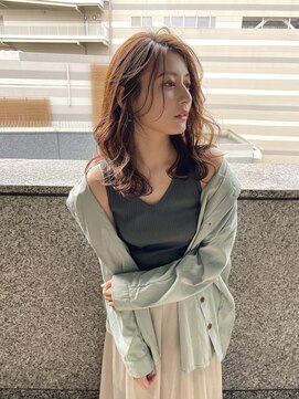 チェレ ブラン 堺東店(Chere brun) 30代ロングくびれレイヤー・ハッシュレイヤー・ブラウンベージュ