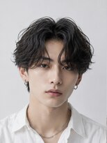 STYLE MEN【スタイルメンズ】メンズカット/メンズパーマ/眉毛カット/藤沢 STYLE MENメンズカットリバースセンターパートフェザーパーマ