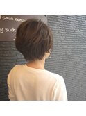 オトナカワショート/アースカラー/ボブパーマ