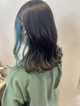 ルチア ヘア ステラ 京都店(Lucia hair stella) インナーカラーネイビーカラーイヤリングカラー