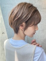 横顔美人☆大人ショートボブ/艶ベージュ