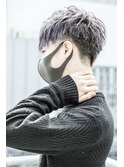 爽やかツーブロック刈り上げ シルバーブルージュ黒髪/吉祥寺