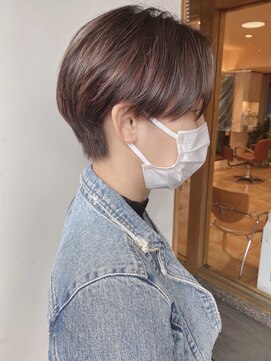 モリオフロムロンドン 原宿本店(morio from London) 【morio原宿】ハンサムショート ハイライト ピンクブラウン