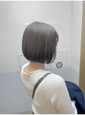 韓国風ミニボブブリーチなしグレージュ